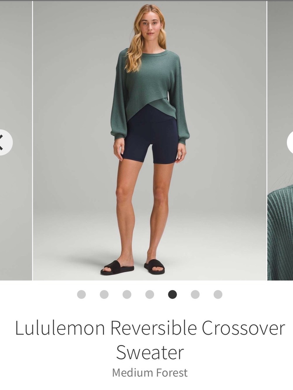 lululemon athletica Reversible Crossover Sweater - Forest Green - Picture 2 of 5